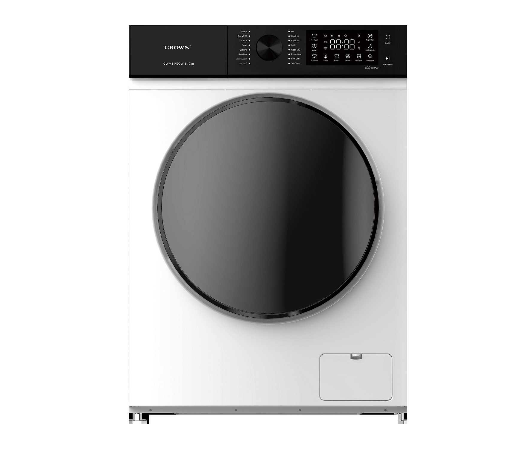 Πλυντήριο ρούχων 1400 στροφών 8kg, CWM81400W, Crown